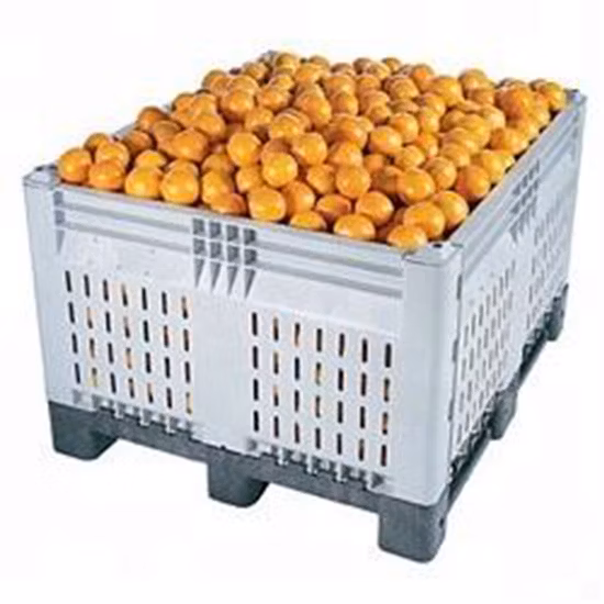 Robuste, große, nicht belüftete HDPE-Palettenbox mit festen Wänden, geschlossen, hygienisch, lebensmittelecht, industrielle Lageraufbewahrung, stapelbare Kunststoff-Palettenbox für Fischerei/Batterie