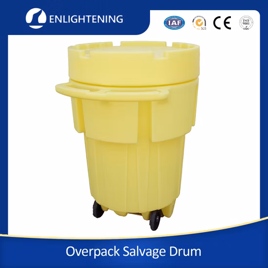 95 65 30 20 Gal Gallon Manufacture Supply Wheelie Industrial Oil Spill Control and Spill Prevention Overpack Salvage Drum Spill Kit für gefährliche Abfälle