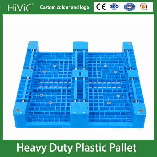 Großhandel, Standardgröße, 1200 x 1000 x 150 mm, Gitter, 3 Kufen, 4-Wege-Einstieg, stahlverstärkte, industrielle, langlebige Lageraufbewahrung, regalfähige Euro-Hochleistungs-Kunststoffpalette